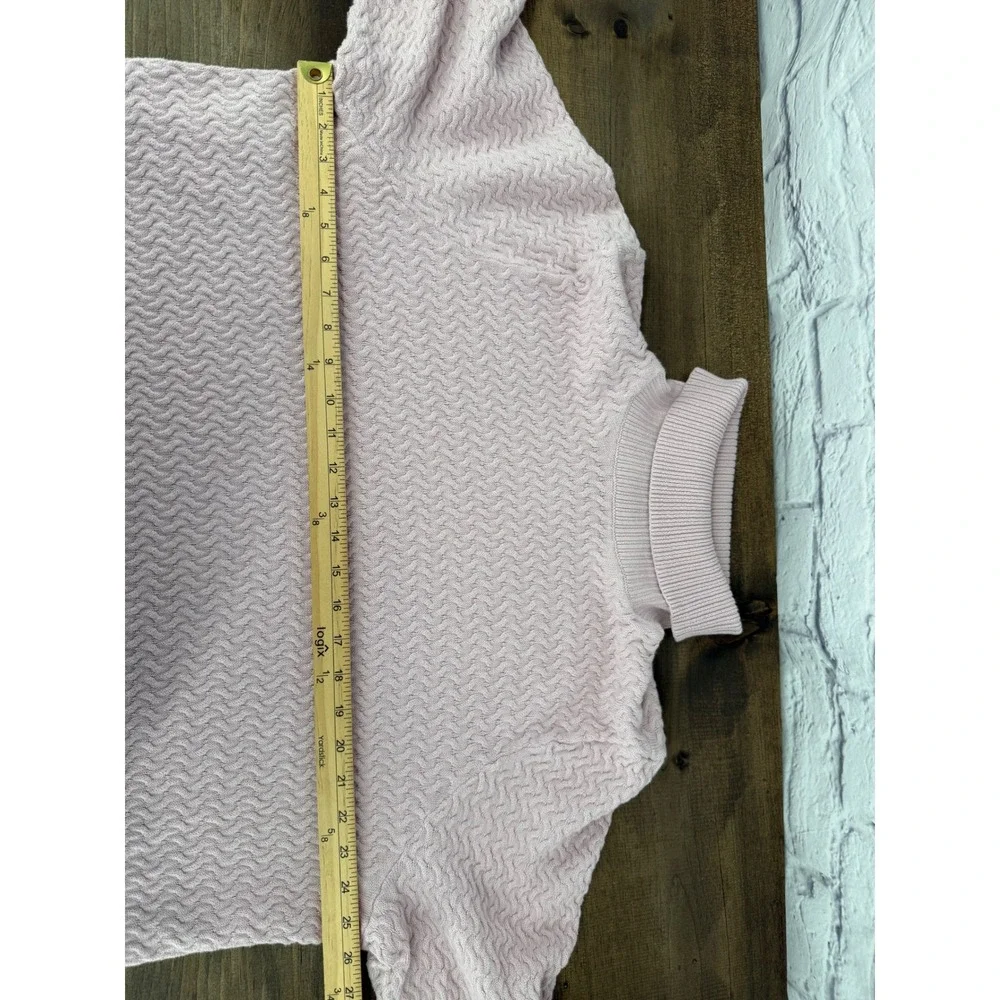 Lands' End Women's 3X Mauve 100% Cotton Textured Cable Knit Turtleneck Sweater